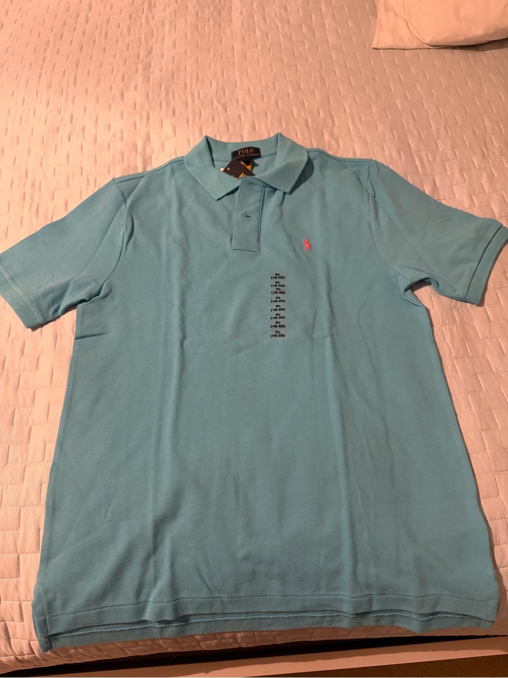 Ralph Lauren Men's Polo Shirt in Aqua - Boys Youth XL (18/20)
